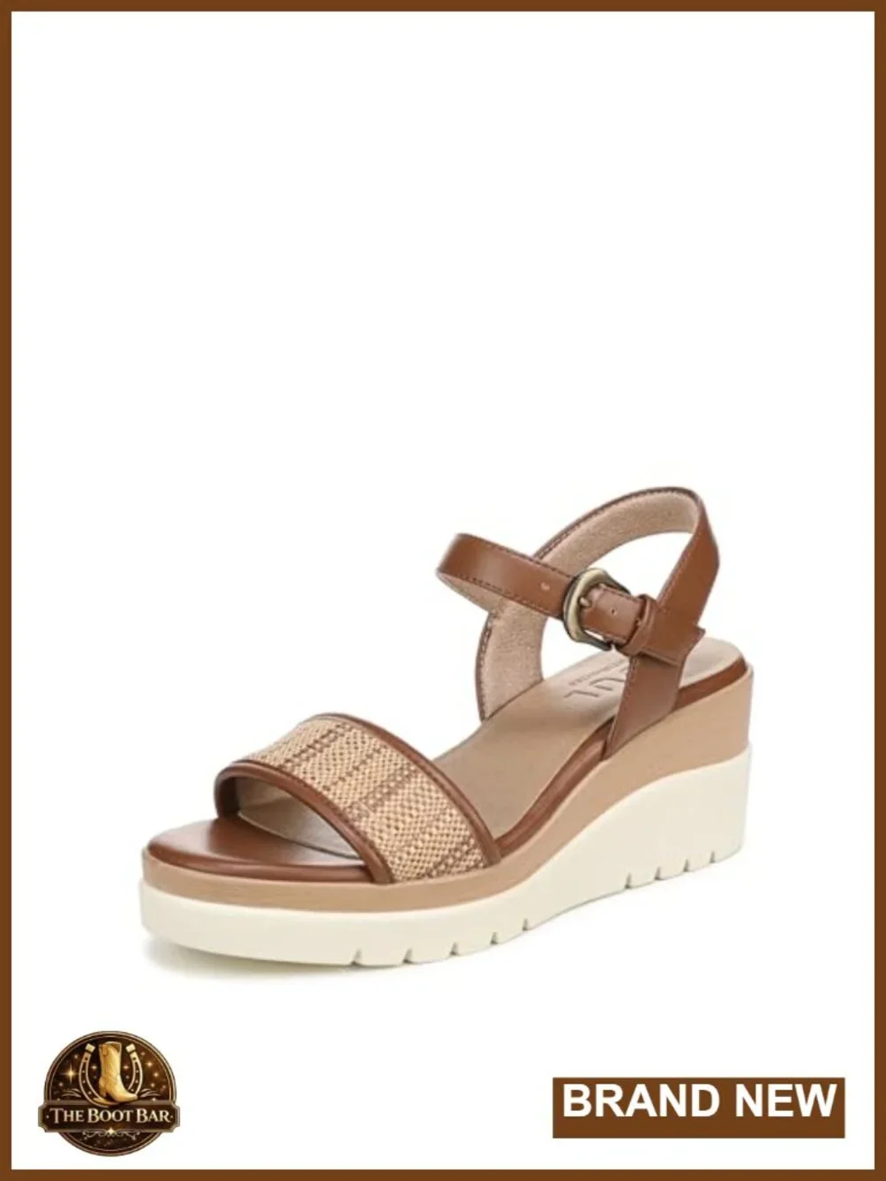 Faux Raffia Wedge Sandals with Adjustable Ankle Strap